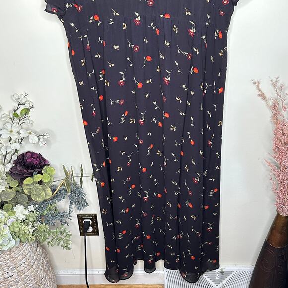 MADEWELL Tulip-Sleeve Maxi Dress Sweet Blossom August Juniper Berry Sz 20 {RR30} - Picture 3 of 8
